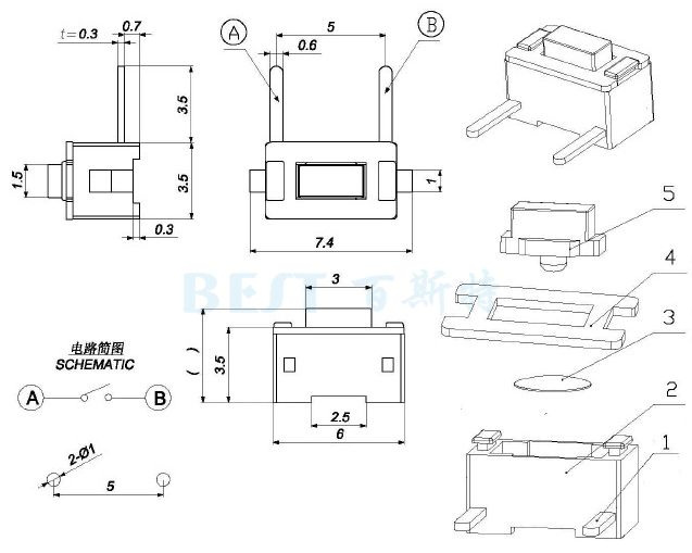 輕觸開(kāi)關(guān)TS-1101F