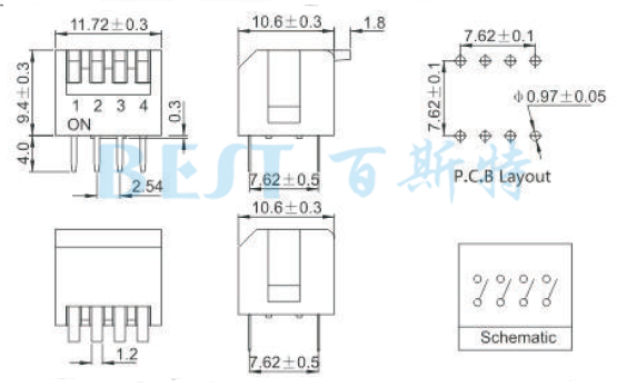 撥碼開(kāi)關(guān)DPS70X參考圖紙