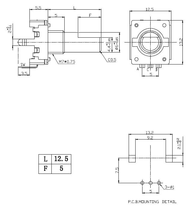 EC12編碼器EC12E規(guī)格圖紙